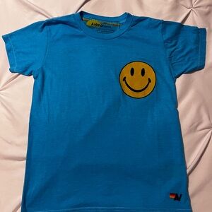 Aviator Nation Kids Blue Smiley Face T-Shirt